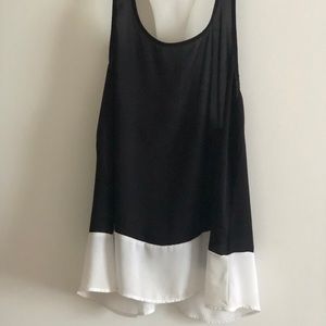 Chiffon sleeveless blouse with low back